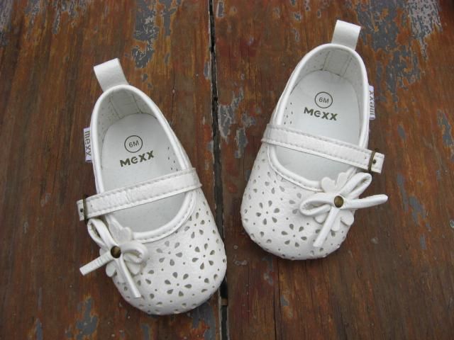 Baby Girl White Mary Jane Bow Dress Shoes Newborn Crib Sandals US Size 