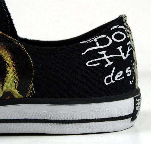 ED Hardy Mens lowrise PANTHER Tiger shoes Black NEW  