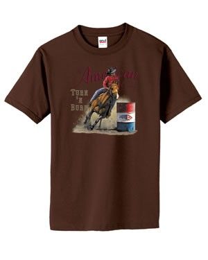 American Girl Turn N Burn Barrel Racing T Shirt S  6x  