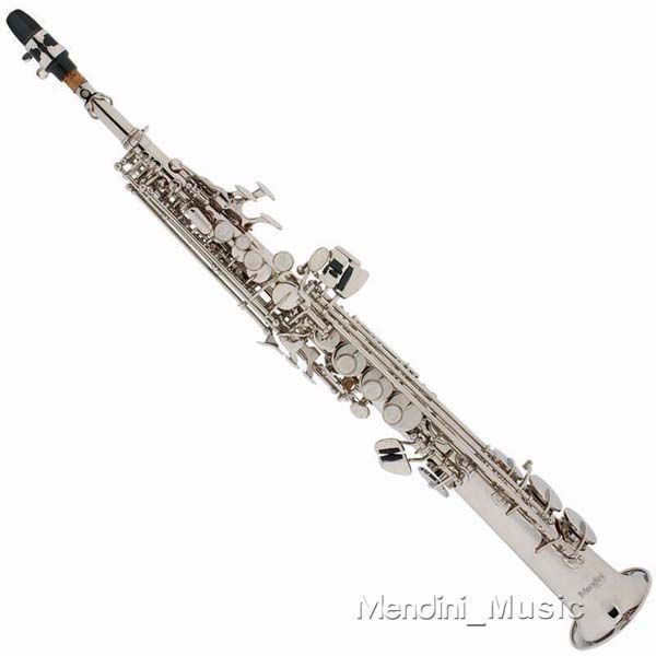 NEW PRO LEVEL GOLD SILVER SOPRANO SAXOPHONE CURVED SAX  