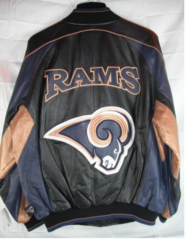 NWT NFL LEATHER JACKET   ST. LOUIS RAMS   L 646823767005  