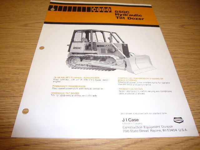 Case 850 C Hydraulic Tilt Dozer Brochure  