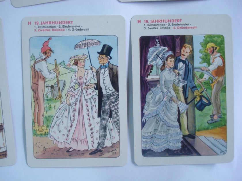 VINTAGE GERMAN PLAYING CARDS SET w/11 19C. FASHION  