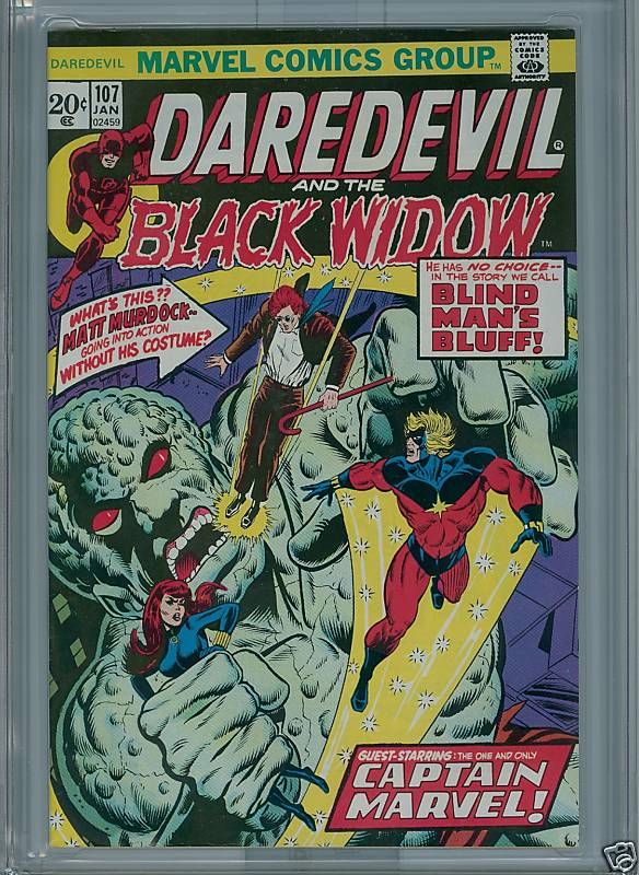 DAREDEVIL #107 (1/74) CGC NM+ 9.6 STARLIN CAPT. MARVEL  