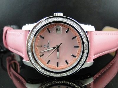 LADIES WOMENS JOJO/JUST BLING PINK BAND DIAMOND WATCH  