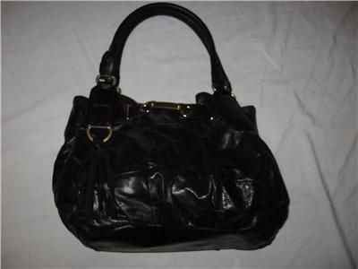 JUICY COUTURE FREE STYLE LEATHER SATCHEL BLACK EUC  