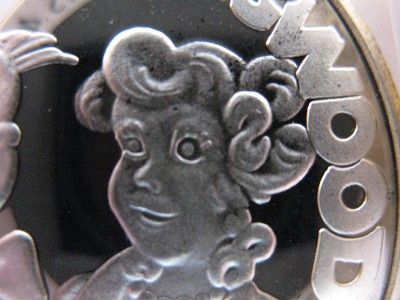 OZ.999 PURE SILVER 1987 AMC CARTOON CELEBRITIES DAGWOOD & BLONDIE 