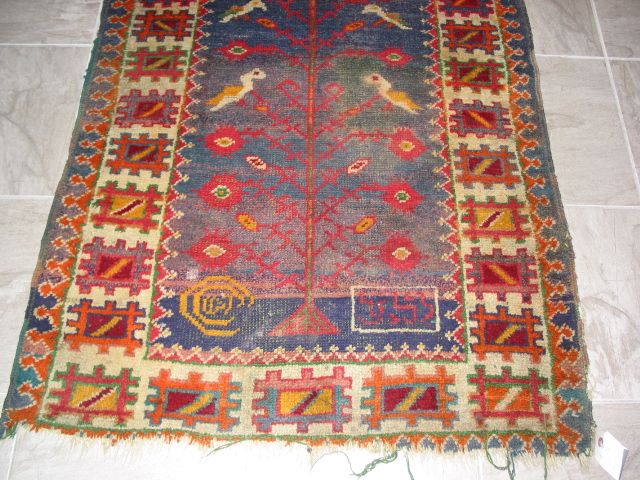 Antique Karabagh Caucasus Armenian Tree of Life Rug B 7965  