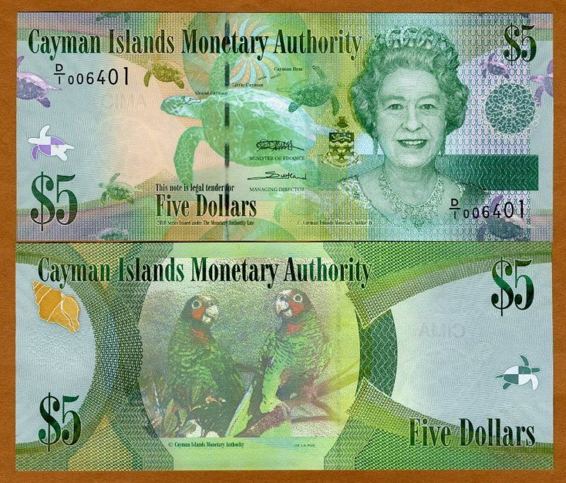 Cayman Islands, $5, 2010 (2011), P New, QEII, UNC  