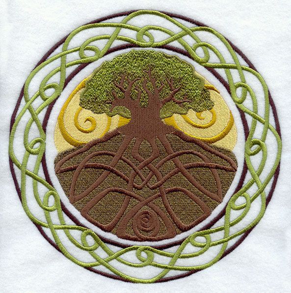 Tree of Life Celtic Circle Knot Huge Iron on Patch  