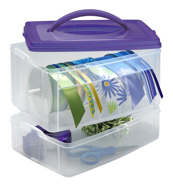 Snapware 6037 Craft Snap N Stack Storage 2 Layer Ribbon Dispenser 