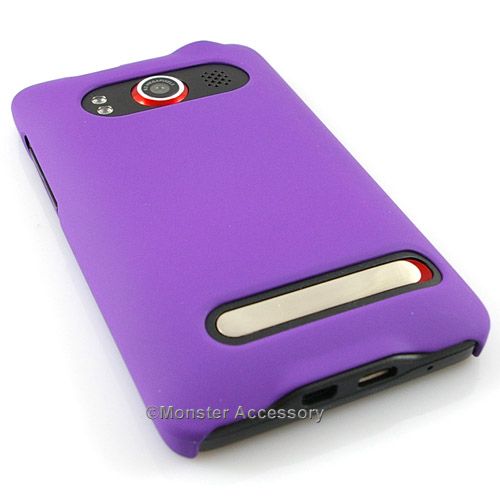 PURPLE Rubberized Hard Case HTC EVO 4G Accessory Sprint  