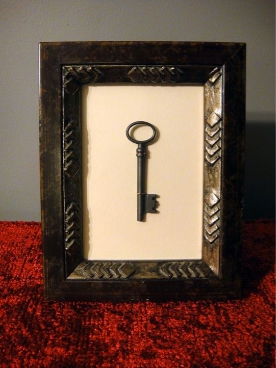 UNIQUE Framed Authentic Vintage Skeleton Key Artwork 5  