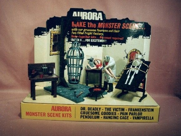 Original Aurora Monster Scenes Store Display, Vintage, with Shipping 