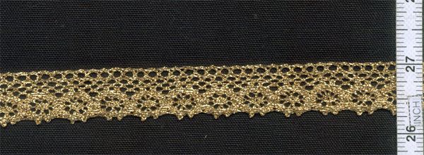 Yard Metalic Gold Cluny LACE TRIM 0.75 G38501  