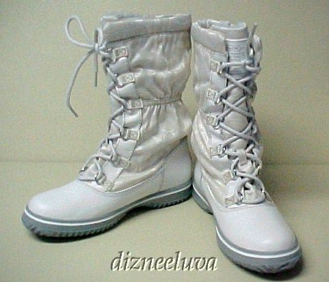 COACH WINTER WHITE SHAINE BOOT BOOTS ~ GENUINE LEATHER ~ SIGNATURE 