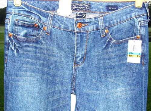 SEVEN 7 PREMIUM DENIM BRAND COPEN BLUE LOWRISE FLARE STRETCH JEANS 29 