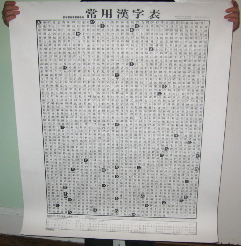 1945 Japanese Kanji Chart with Hiragan & Katakana Words  