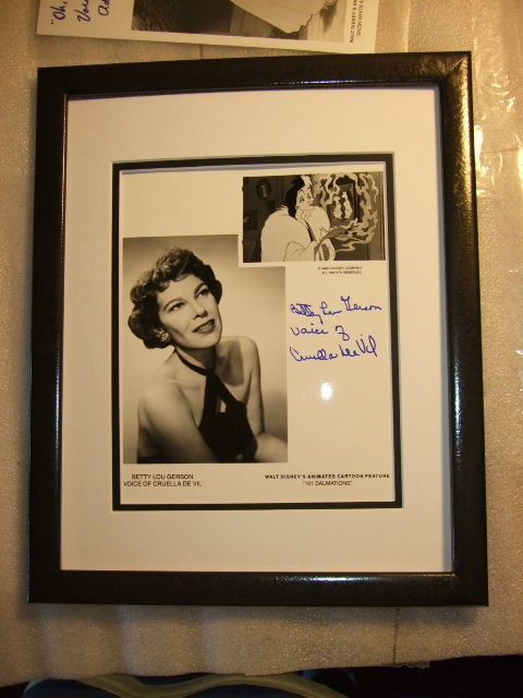 Cruella de Vil Hand Signed Betty Gerson Voice of Disney  