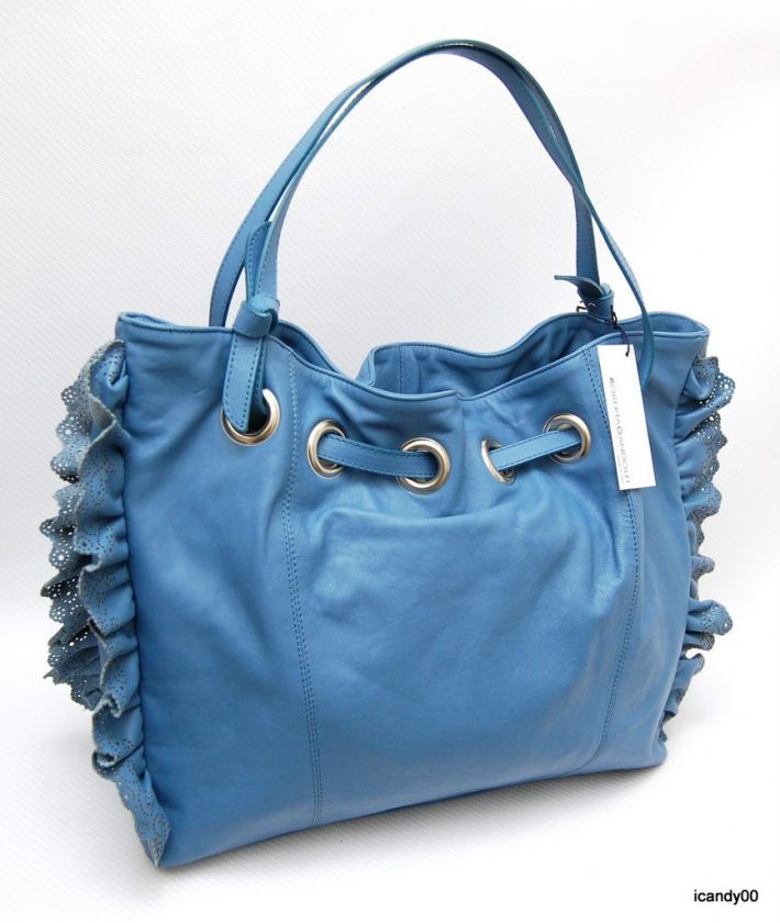 NWT ROBERTA GANDOLFI Italy LARGE TOTE BAG HOBO ~BLUE  