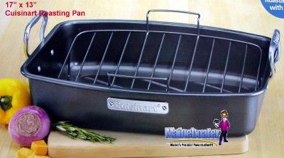   x13 Cuisinart Non stick Turkey Roasting Pan w/ Removable rack  