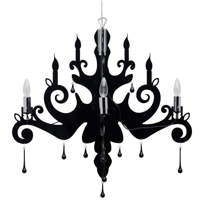 Rieti Black Chandelier Light by Nuevo HGVF218  