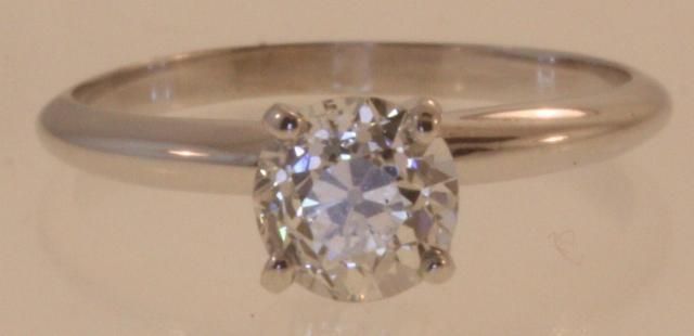   GIA 1.08ct european round diamond engagement ring VS1 J vintage  