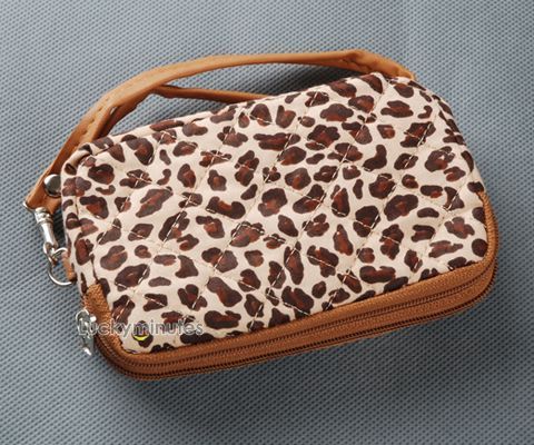   Leopard Print Bow Lady Girl Small Wallet Purse Hand Wrist Coin Bag