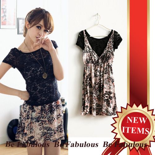 Abstract Love Noise Dress +Free Lace Tee L XL 1X 2X 3X  