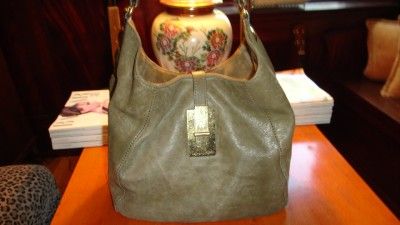 MICHAEL KORS GREEN LEATHER HOBO HANDBAG  