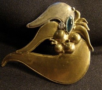 VTG ARTISAN MODERNIST STERLING BRASS MERMAID BROOCH  