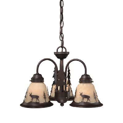   Deer Chandelier Fixture OR Ceiling Fan Lighting Kit, Bronze  