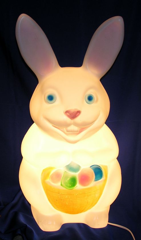 LARGE VTG EMPIRE BLOWN MOLD 23 EASTER BUNNY YARD ART LIGHT  