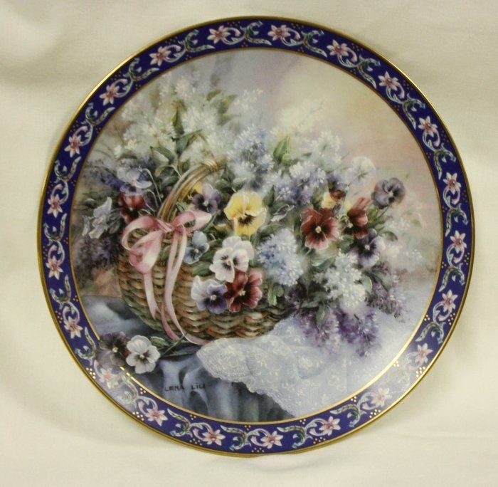 Lena Lius Basket Bouquets Plate Parrot Pansies Flowers  