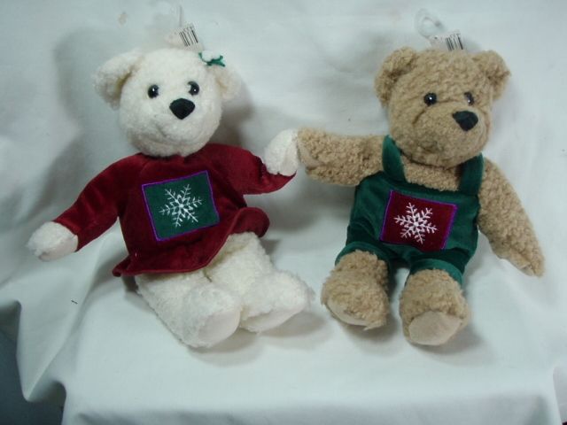 Hallmark Kiss Kiss Mistletoe Bear 1 Pair New  