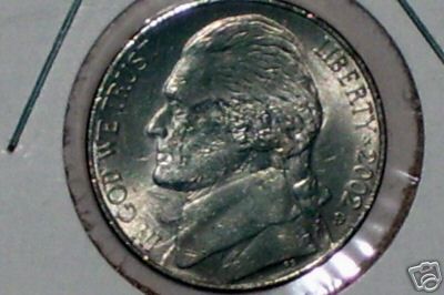 VERY RARE 2002 D JEFFERSON NICKEL LAMINATION ERROR  