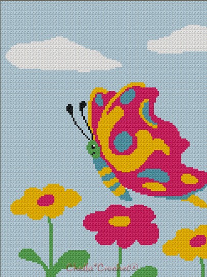  and Colorful Afghan Crochet Knit Cross Stitch Pattern Graph  