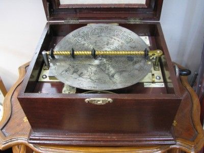 Imperial Symphonion Disc Player Music Box Mahogany  