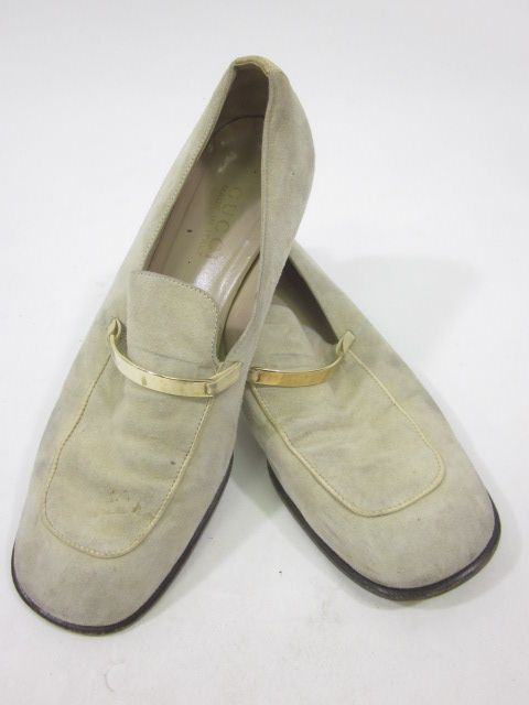 AUTH GUCCI Beige Suede Loafers Shoes Sz 38 8 C  