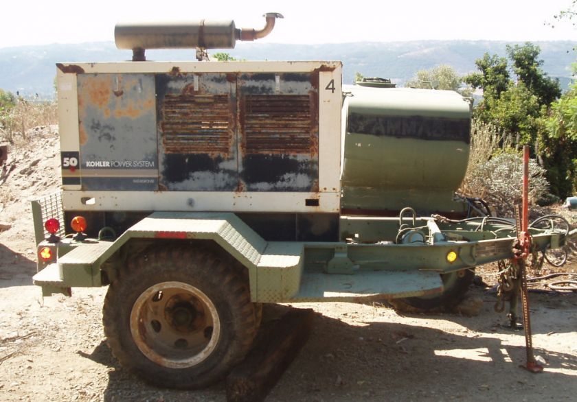 kohler 50 KW generator on trailer CA.  