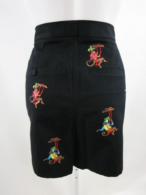 NWT C J LAING Black Embroidered Monkey Shorts Sz 8  