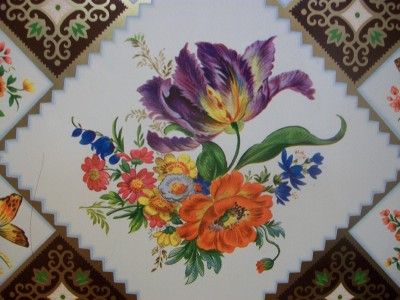 Vintage Daher Tin Tray w/Butterflies & Flowers Pattern  