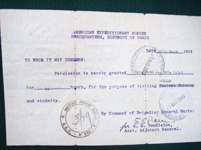 WWI US Army Signal Corps Sgt. Personal Papers AEF WW I  