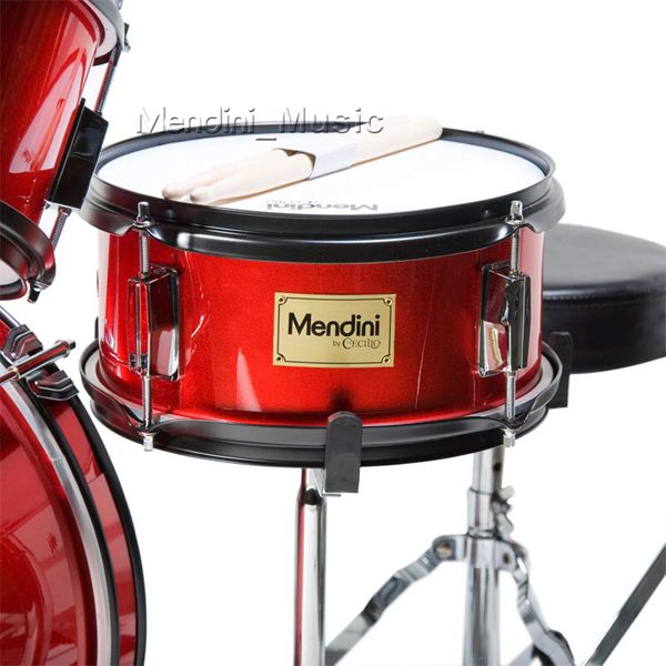 NEW BRIGHT RED 5 PC CHILD JUNIOR DRUM SET+STICK+THRONE  