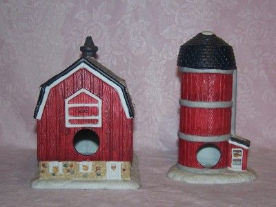 DEPT 56 DICKENS VILLAGE RED BARN AND SILO 1994 2 PCS  