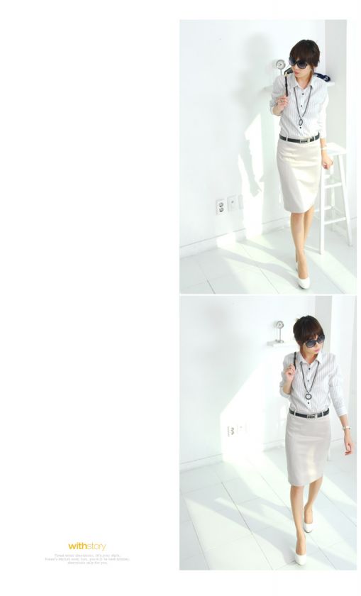 Basic Satin H Line Skirt, Chic, Career Woman, A180010  