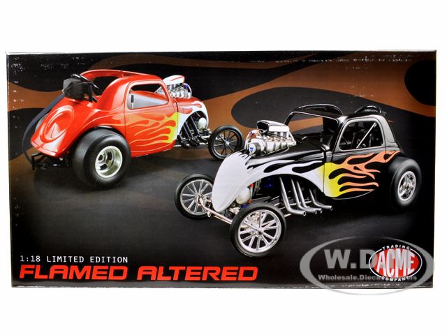 Brand new 118 scale diecast model car of Fiat Hemi Fuel Altered Black 