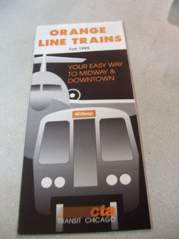 Rare 1995 CTA RR Orange Line Train Schedule  