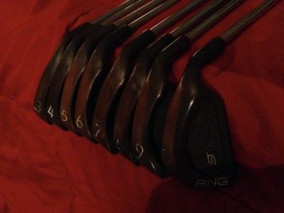 PING KARSTEN ISI BERYLLIUM COPPER IRONS 3 PW STEEL STIFF BLUE DOT 