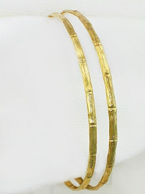 BUY 1 get 1 FREE CLASSIC GENUINE 14K GF BAMBOO BANGLES  